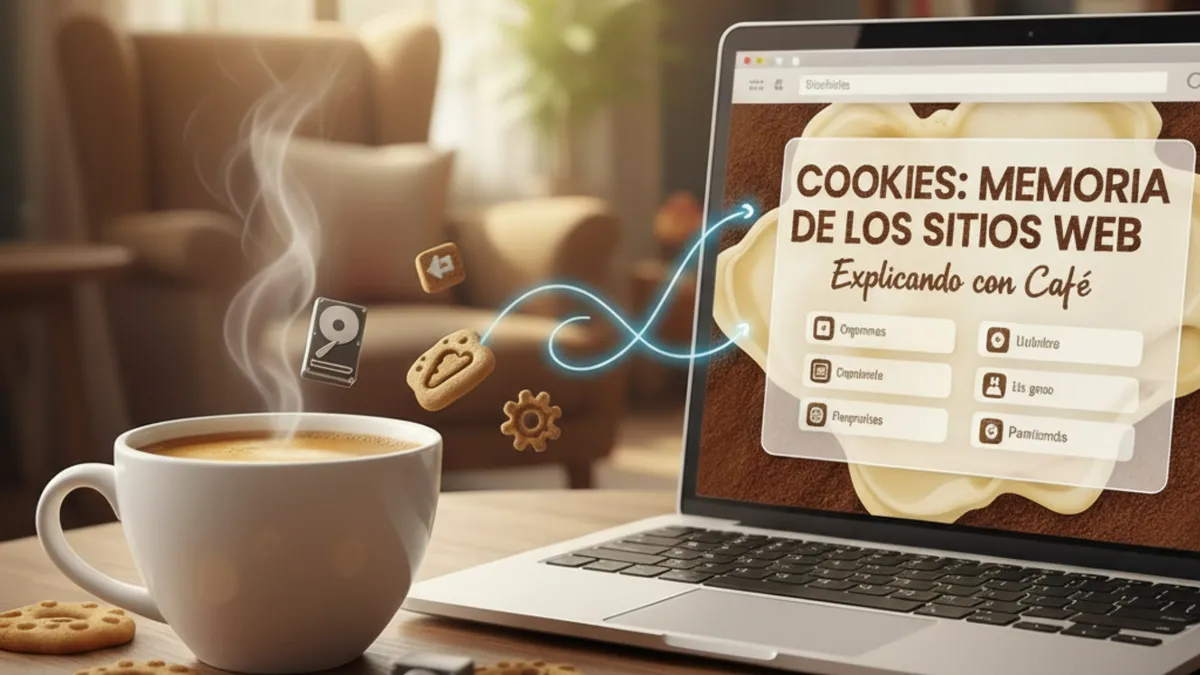 Taza de café y galletas